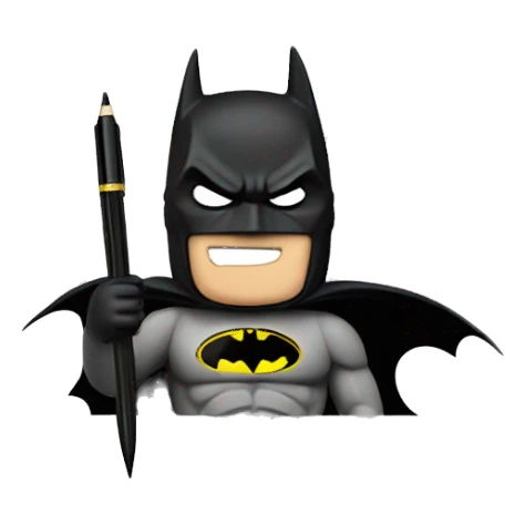 batman with a pen in his hand sticker