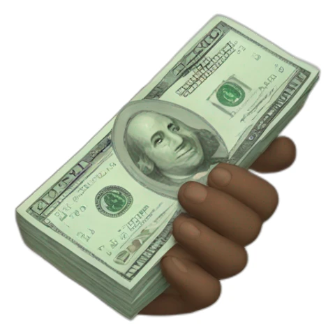 hand picking money sticker