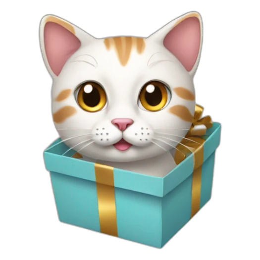 cat in gift box sticker