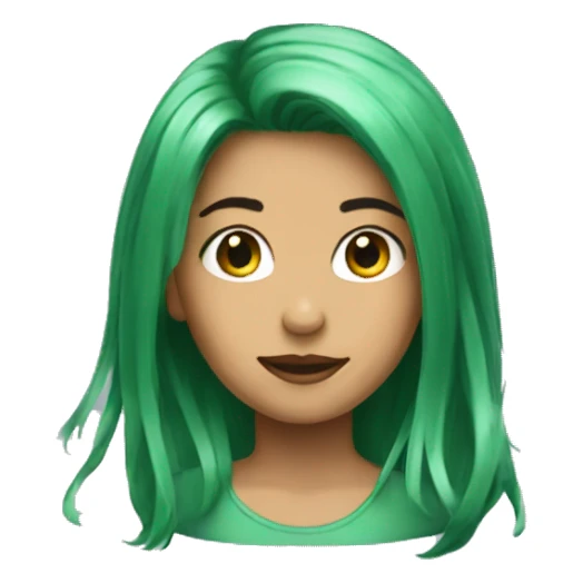 green hair girk sticker
