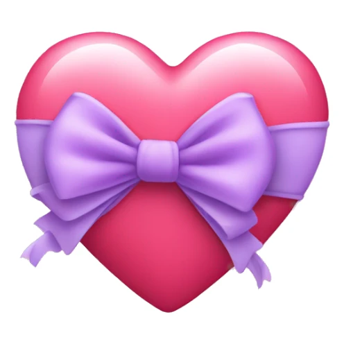 Love heart with bow  sticker