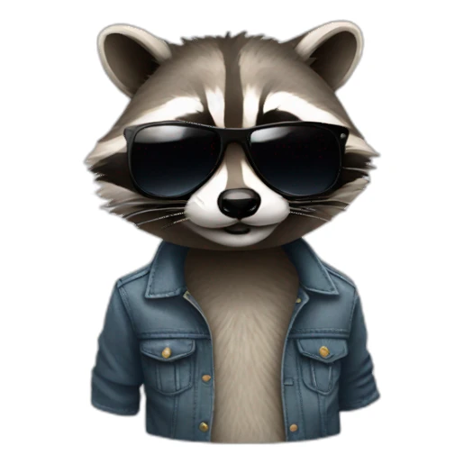 Raccoon with sunglasses  sticker