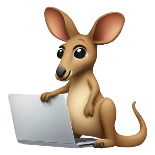 kangaroo with laptop sticker