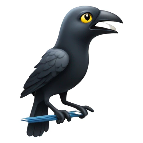 un corbeau sur un perché sur un cable éléctrique sticker