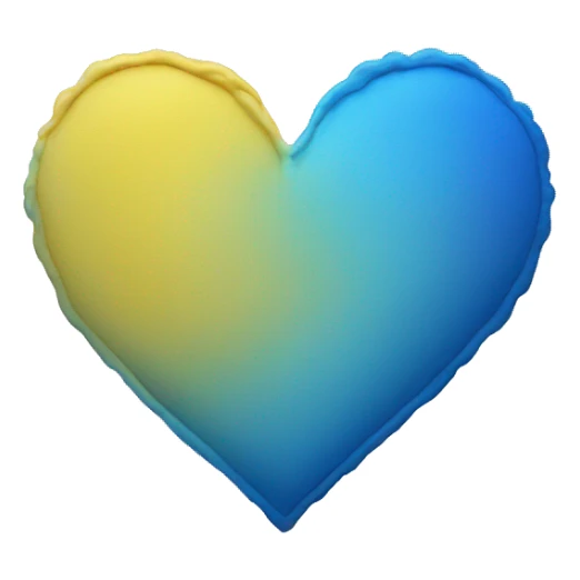 Yellow and blue ombré heart sticker