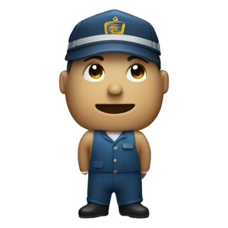 tiny full-body mailman seen a top view sticker