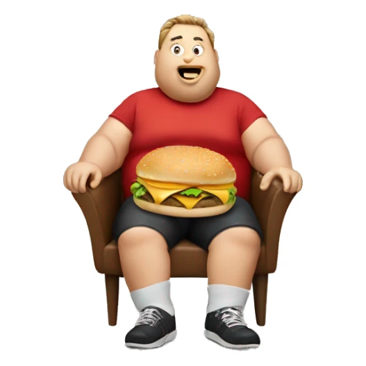 fat guy eating mcdonald’s  sticker