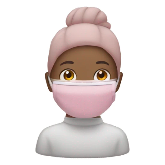 Pink fabric face mask sticker