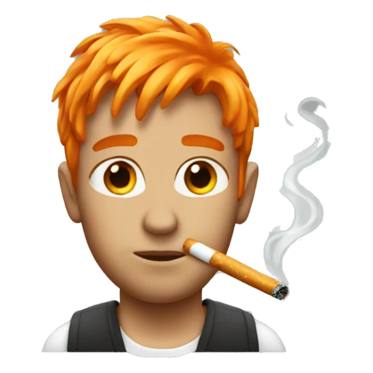 Orange hair with cigarette sticker