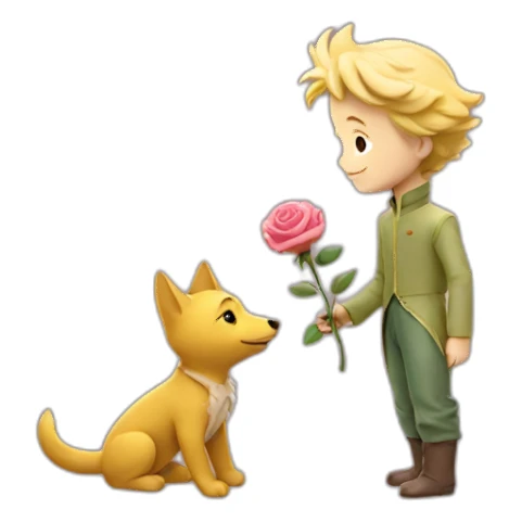 Le petit prince et sa rose sticker