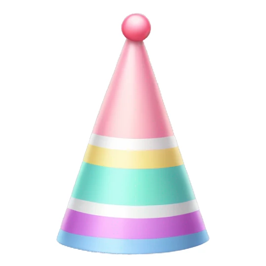 Pastel party hat isolated sticker