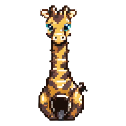 pixel art poo with giraffe spots sticker