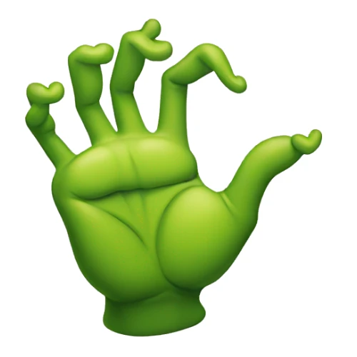 Grinch hand heart sticker