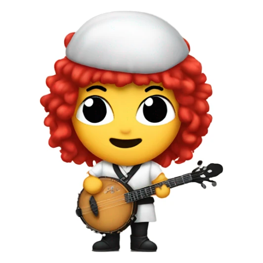 Vivaldi standing chibi banjo Red wig sticker
