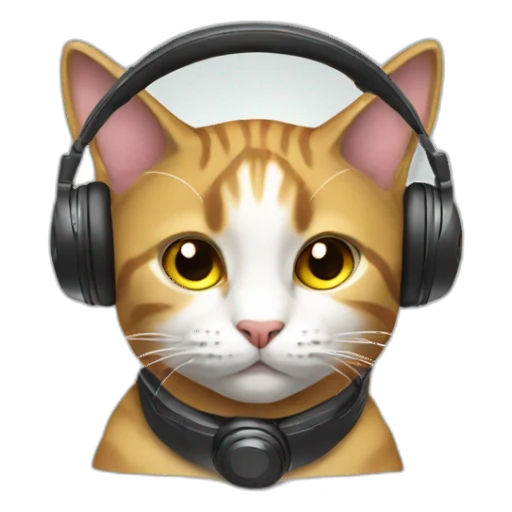 Cat wearing headphones  sticker