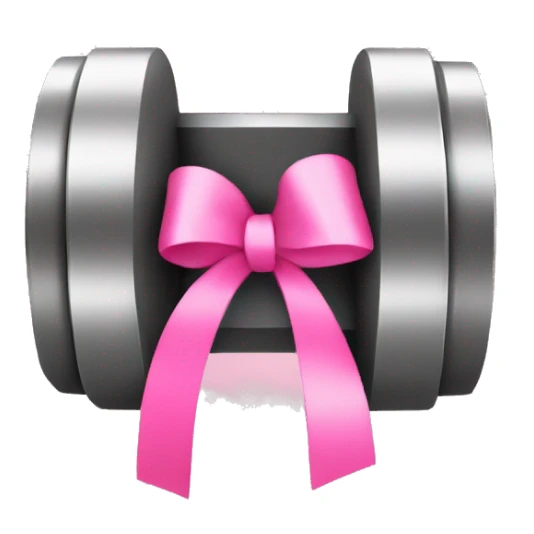 dumbbell with pink ribbon sticker