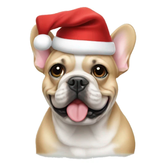 Frenchbulldog wearing a Christmas hat  sticker
