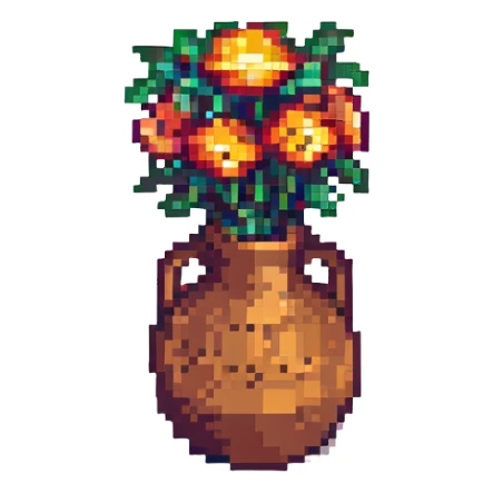 a vase pixel art style sticker