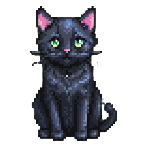 black cat sitting, simple and cute sticker