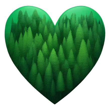 Forest green coloured heart sticker