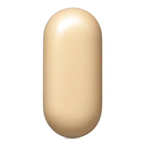 Singular glossy coated oblong beige pill capsule sticker