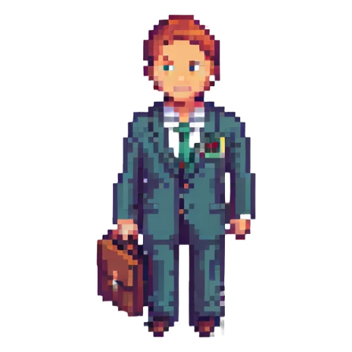 businessman, pixel art style sticker