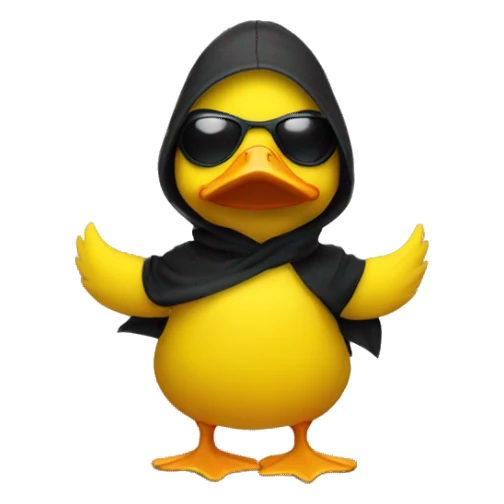 Yellow duck robber sticker