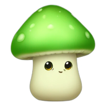 Green mushroom baby sticker