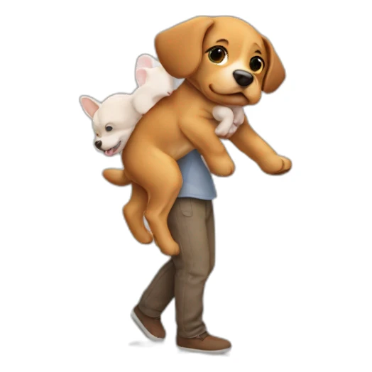 Dog carrying a human baby sticker