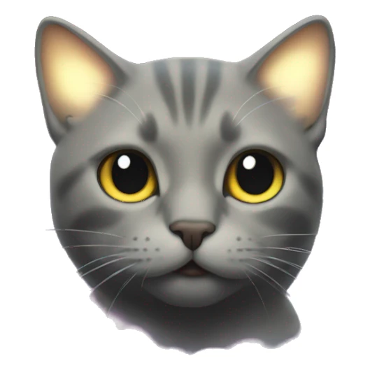 Cat under a Dark iridescent cloud glowing sticker