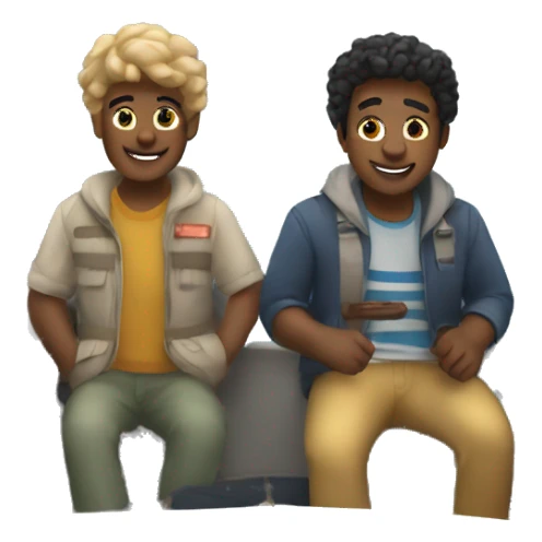 friends enjoying a boat day sticker