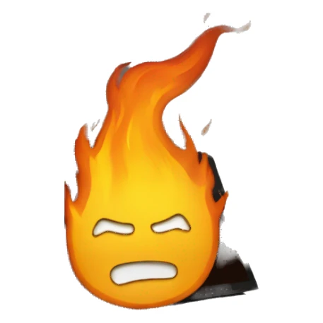 Emoji with laptop on fire sticker