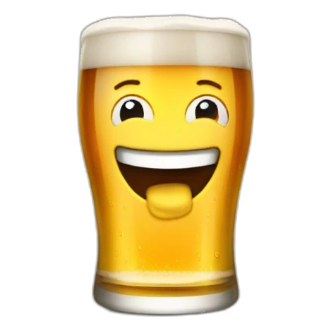 happy man in beer cup sticker