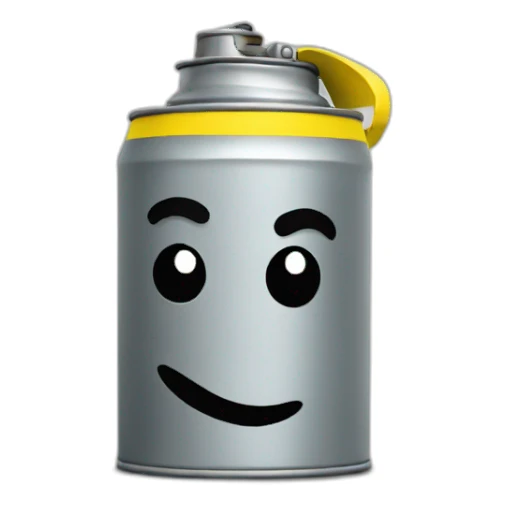 Spraycan with face sticker