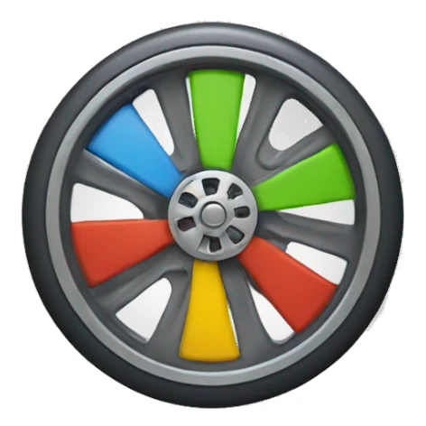 Wheels spinning sticker
