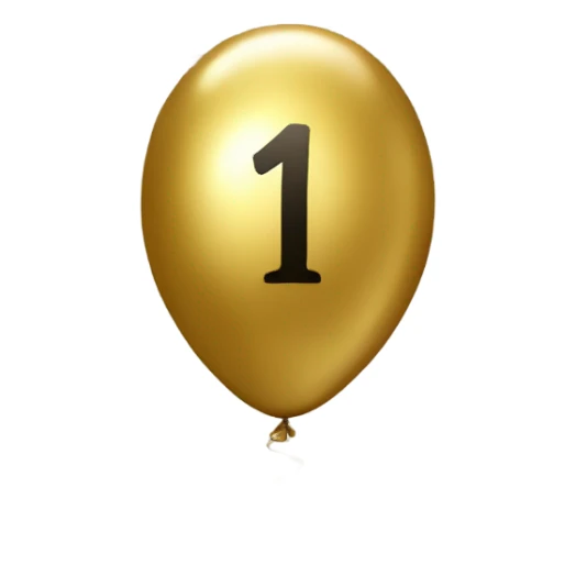 gold-balloon-shaped-like-number-1 sticker