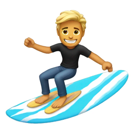 Josh riding a surfboard  sticker