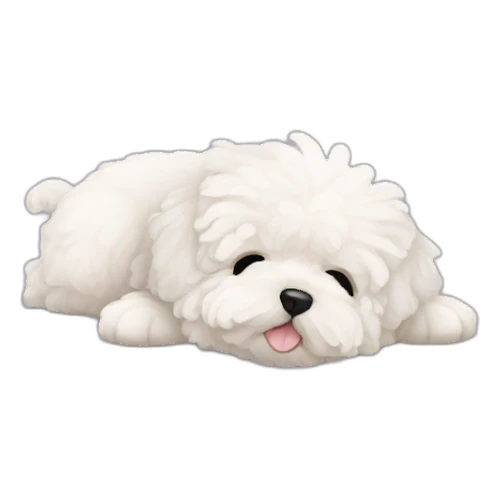 White maltipoo sleepinh sticker