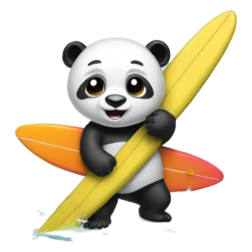 Panda with a surfboard sticker
