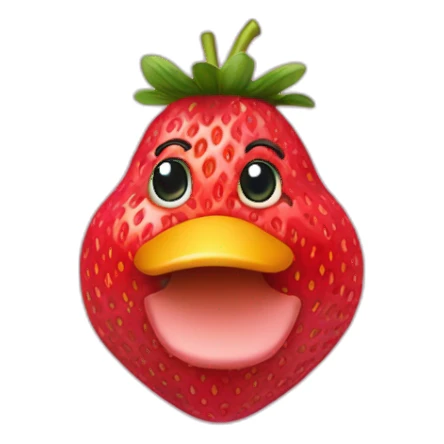 Strawberry looking like a duck sticker