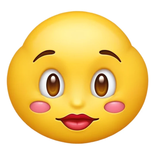 Yellow emoji with puckered lips  sticker