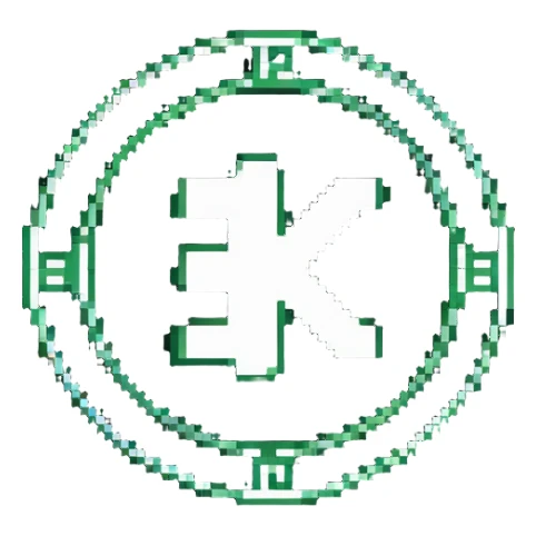 Kaspa crypto coin with K symbol sticker