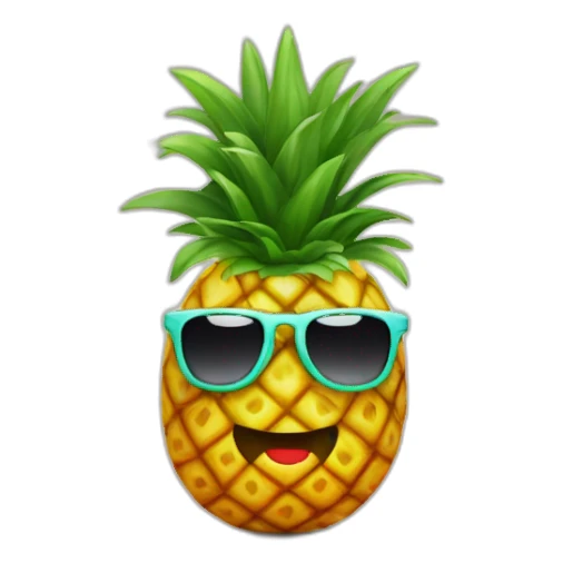 cool and stylish pineapple wearing sunglasses sticker