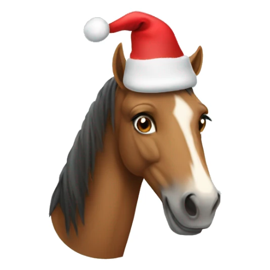 Horse wearing christmas hat sticker
