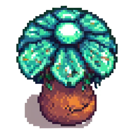 glowing mushroom pixel art with green glow sticker