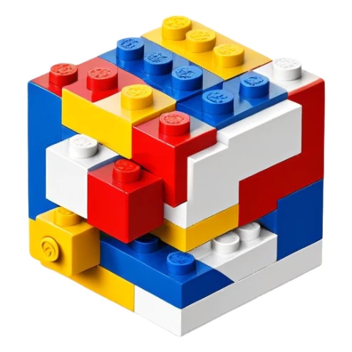 abstract lego brick icon sticker