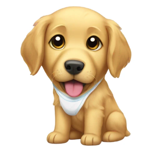 Golden retriever in diaper sticker