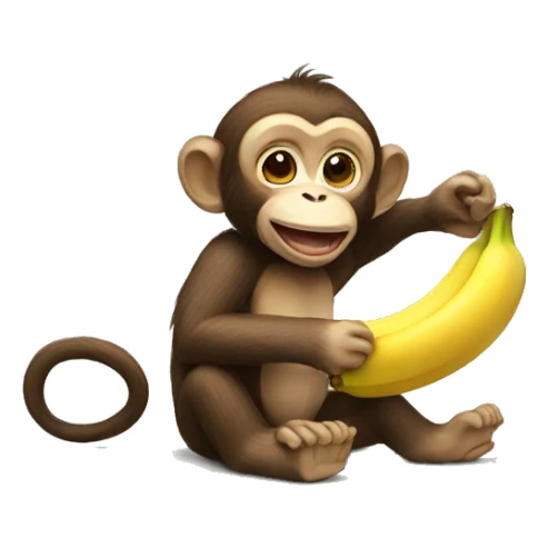 Monkey eating a banana sticker