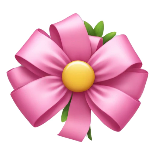 Pink bow with a flower  sticker