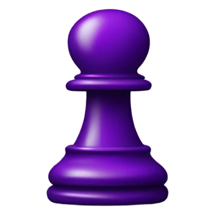 purple chess piece pawn split down the middle with a dark purple  sticker